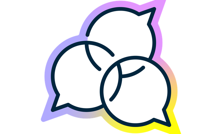 Collaborate icon: three intersecting speech bubbles